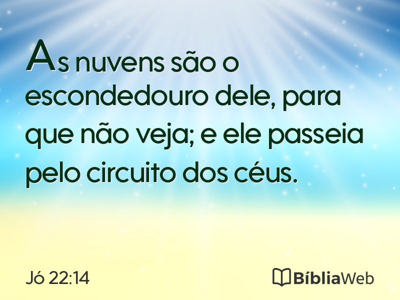 Jó 22:14 em imagem para compartilhar