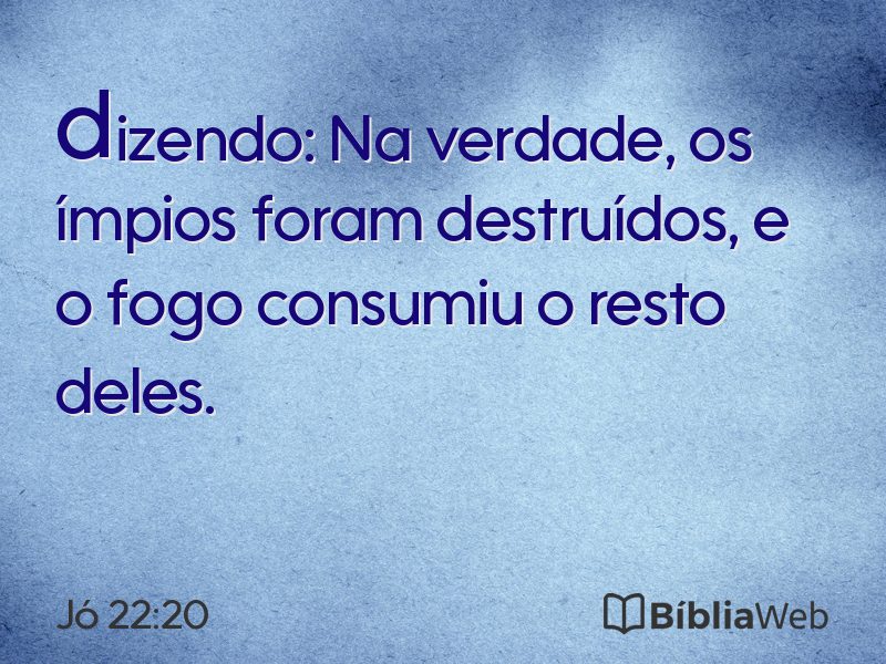 Jó 22:20 em imagem para compartilhar
