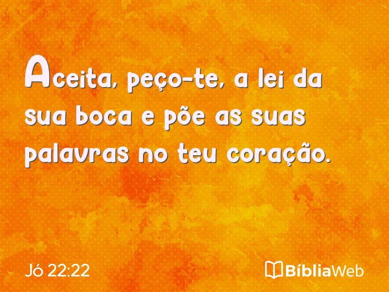 Jó 22:22 em imagem para compartilhar