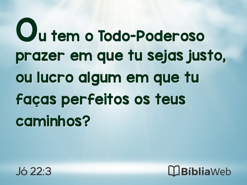 Jó 22:3 em imagem para compartilhar