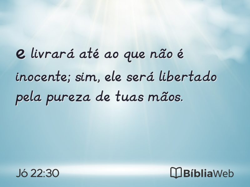 Jó 22:30 em imagem para compartilhar