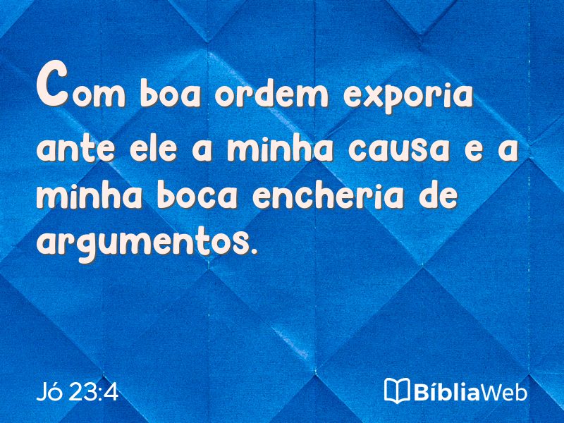 Jó 23:4 em imagem para compartilhar