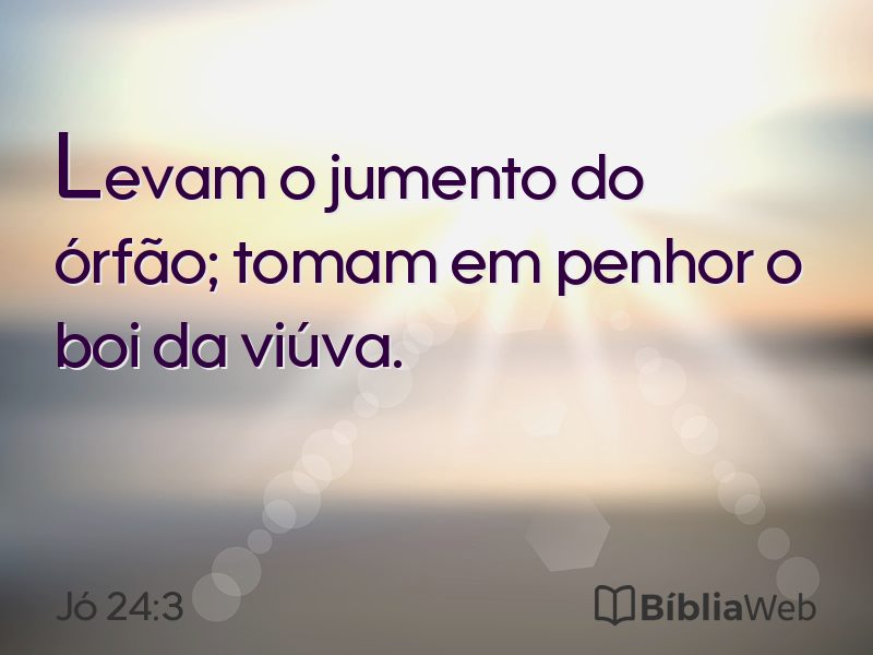 Jó 24:3 em imagem para compartilhar