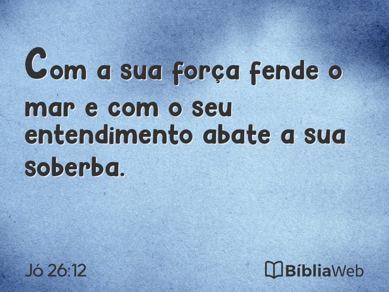 Jó 26:12 em imagem para compartilhar