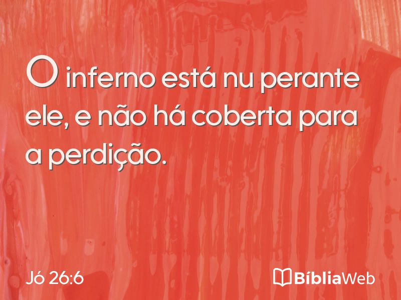 Jó 26:6 em imagem para compartilhar