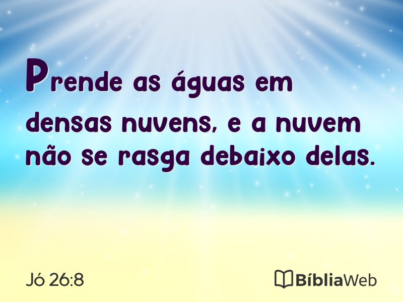 Jó 26:8 em imagem para compartilhar