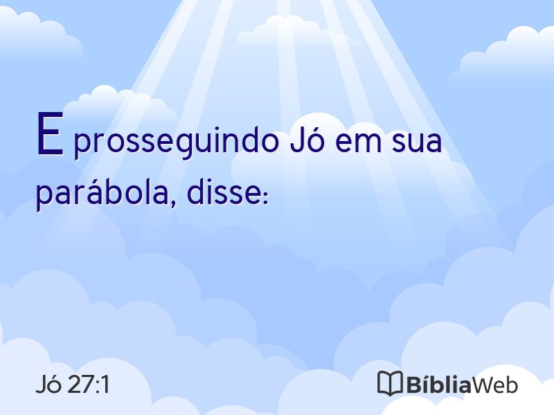 Jó 27:1 em imagem para compartilhar