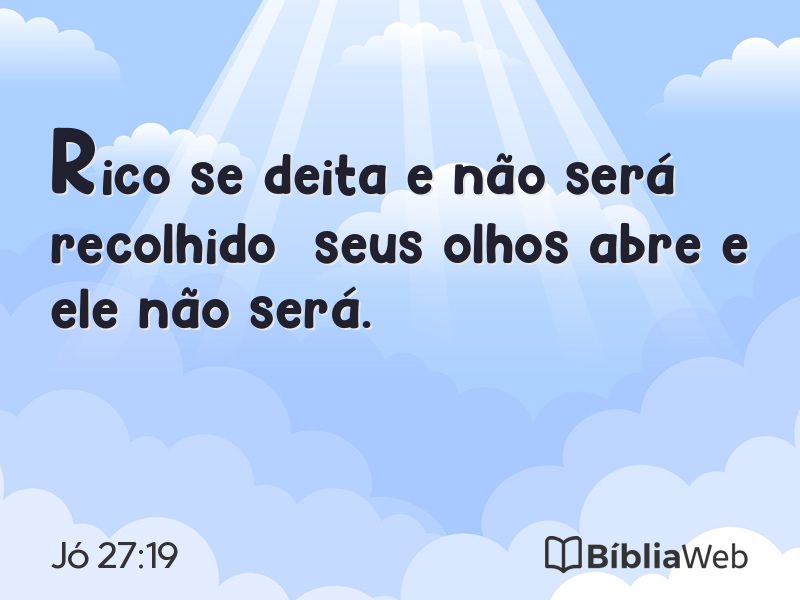 Jó 27:19 em imagem para compartilhar