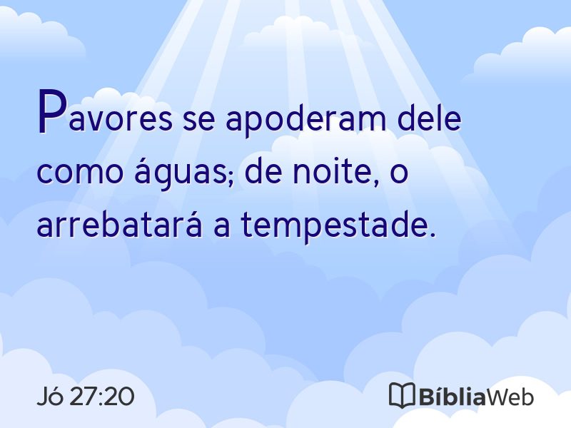 Jó 27:20 em imagem para compartilhar