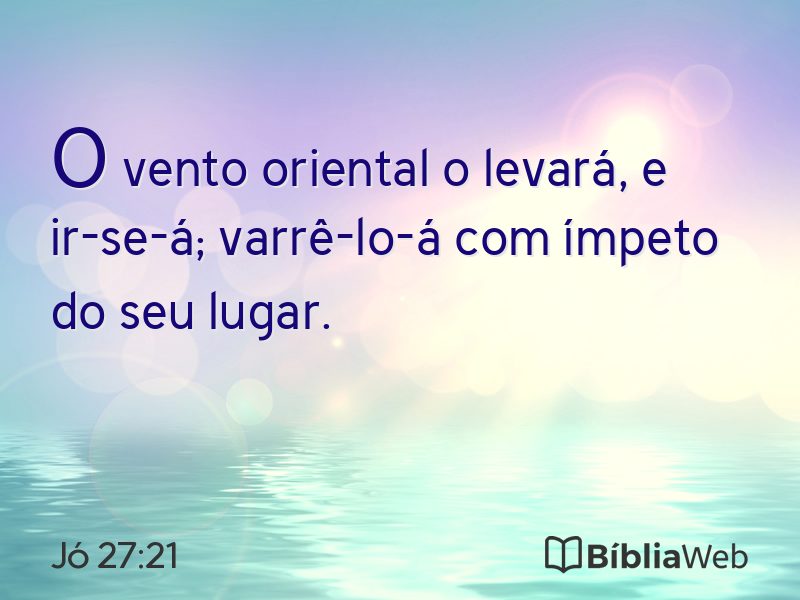 Jó 27:21 em imagem para compartilhar