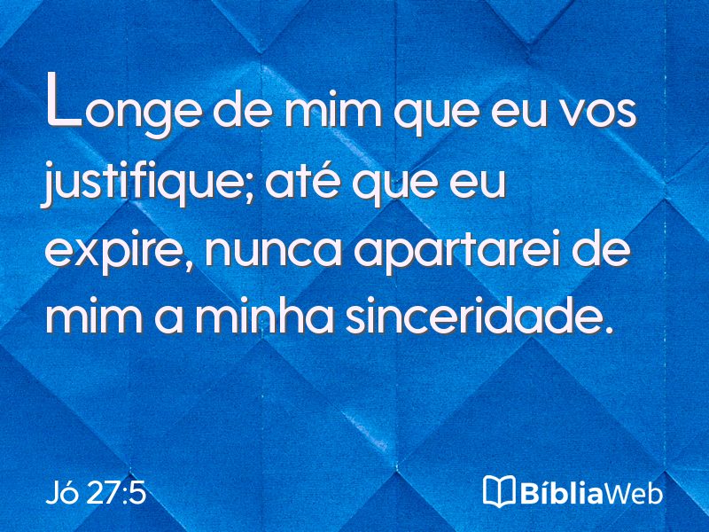Jó 27:5 em imagem para compartilhar