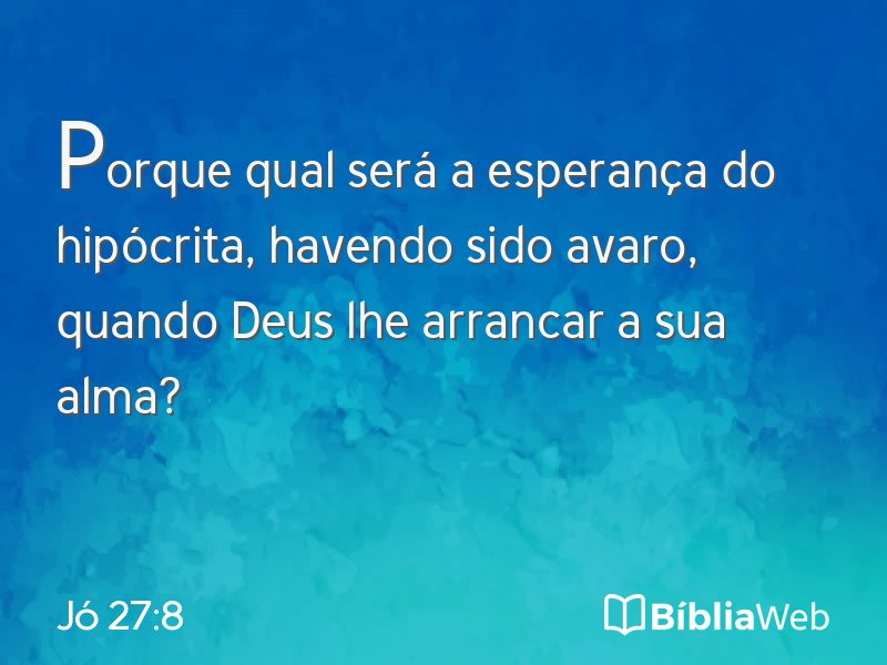 Jó 27:8 em imagem para compartilhar