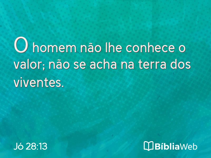 Jó 28:13 em imagem para compartilhar