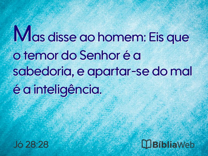 Jó 28:28 em imagem para compartilhar