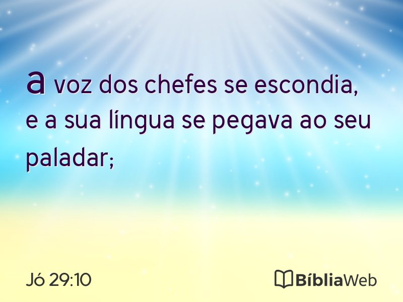Jó 29:10 em imagem para compartilhar