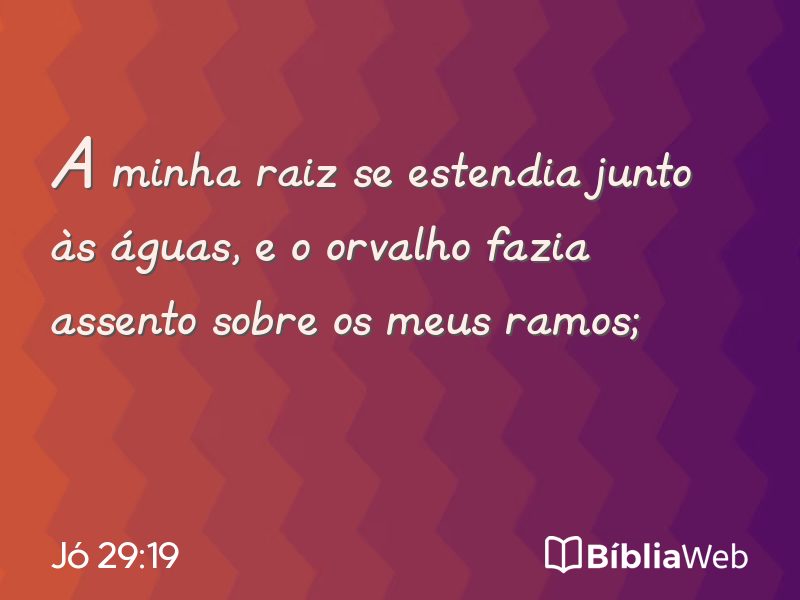 Jó 29:19 em imagem para compartilhar