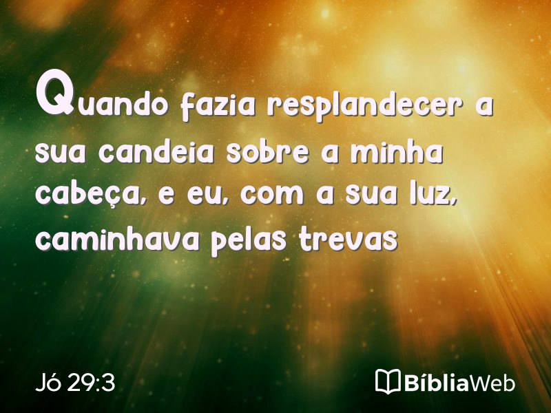 Jó 29:3 em imagem para compartilhar