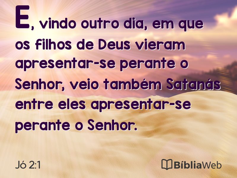 Jó 2:1 em imagem para compartilhar
