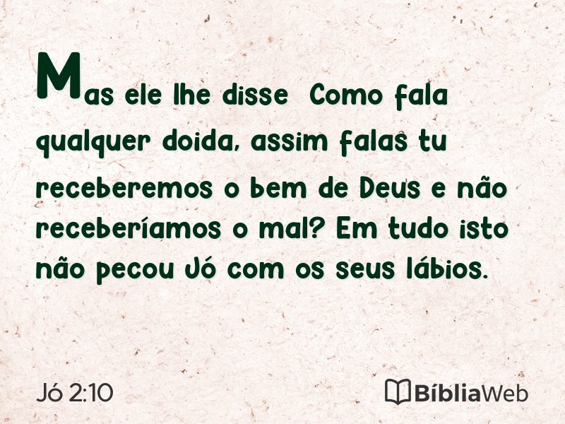 Jó 2:10 em imagem para compartilhar
