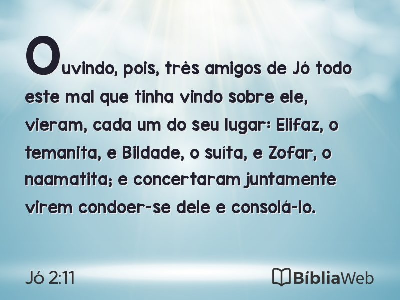 Jó 2:11 em imagem para compartilhar