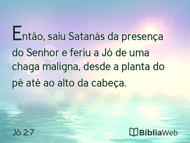 Jó 2:7 em imagem para compartilhar