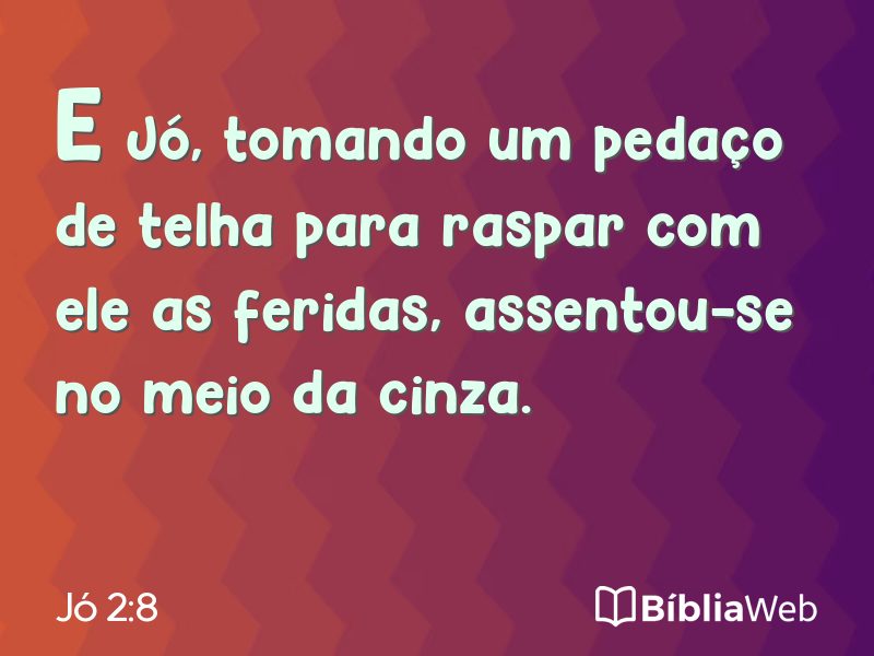 Jó 2:8 em imagem para compartilhar