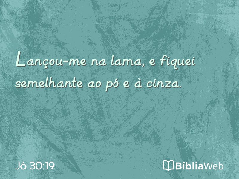 Jó 30:19 em imagem para compartilhar