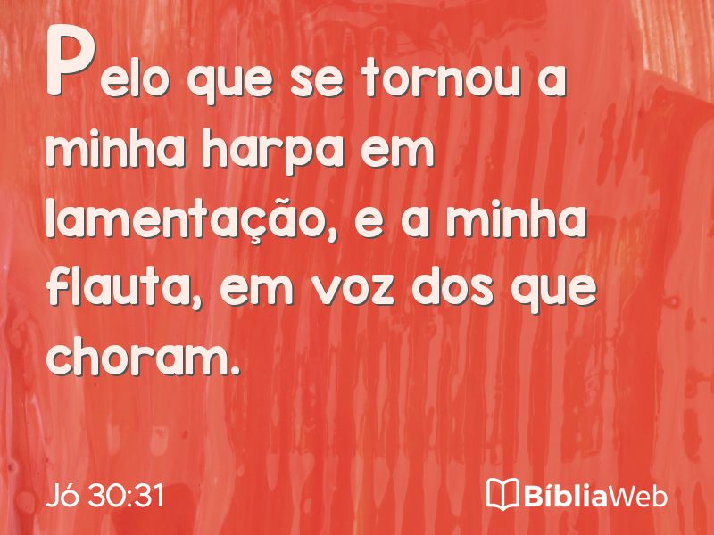 Jó 30:31 em imagem para compartilhar