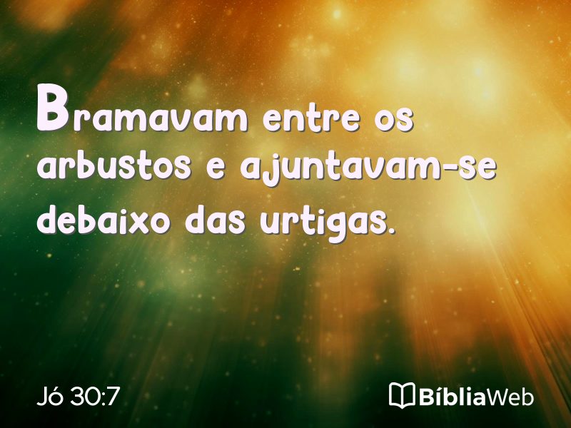 Jó 30:7 em imagem para compartilhar