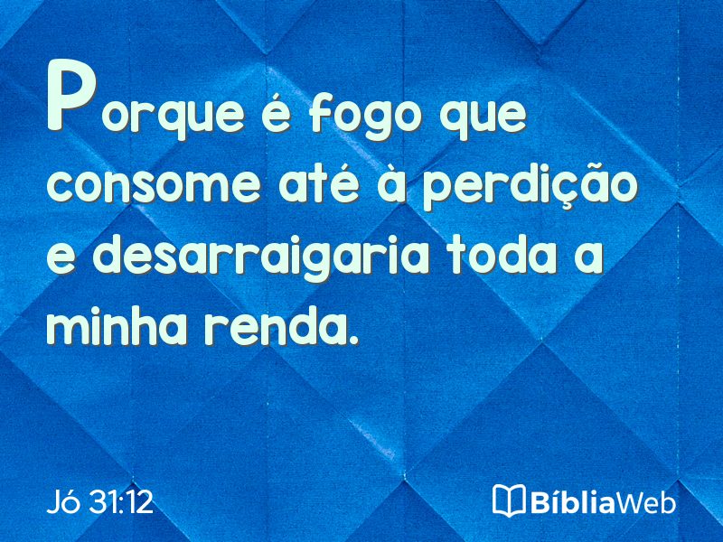 Jó 31:12 em imagem para compartilhar