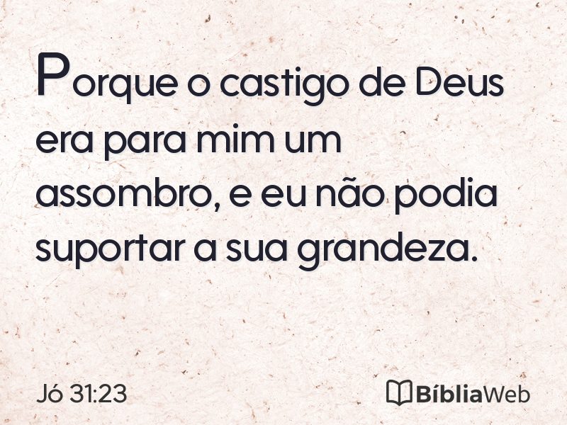 Jó 31:23 em imagem para compartilhar