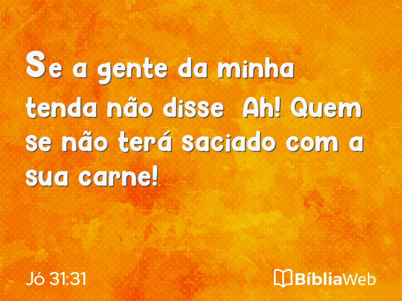 Jó 31:31 em imagem para compartilhar