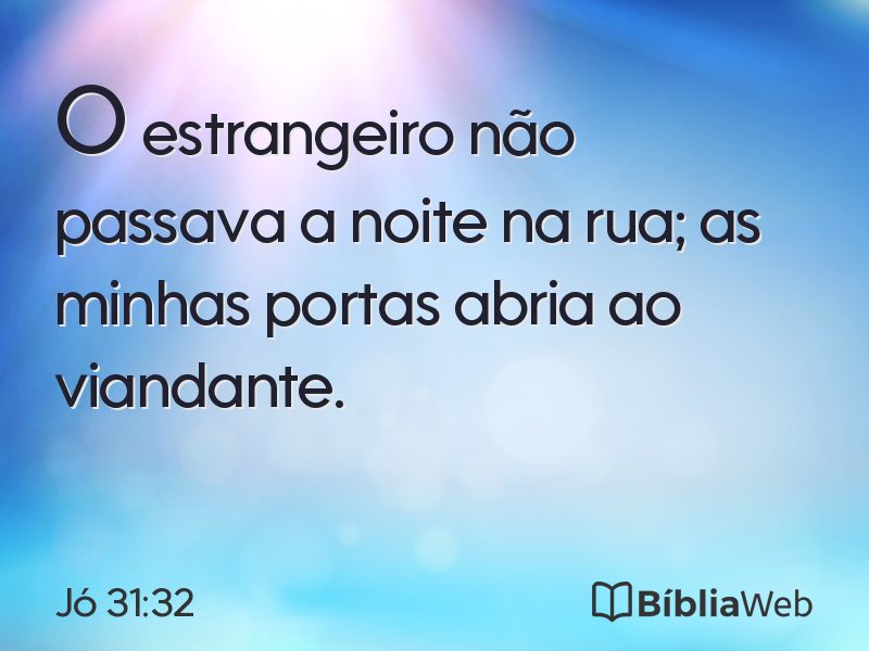 Jó 31:32 em imagem para compartilhar