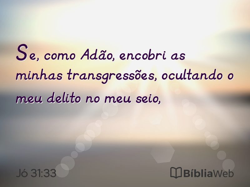 Jó 31:33 em imagem para compartilhar