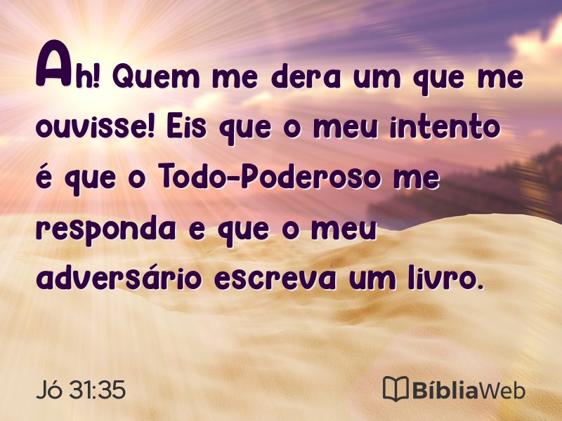 Jó 31:35 em imagem para compartilhar