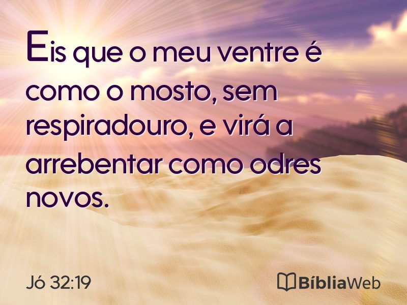 Jó 32:19 em imagem para compartilhar