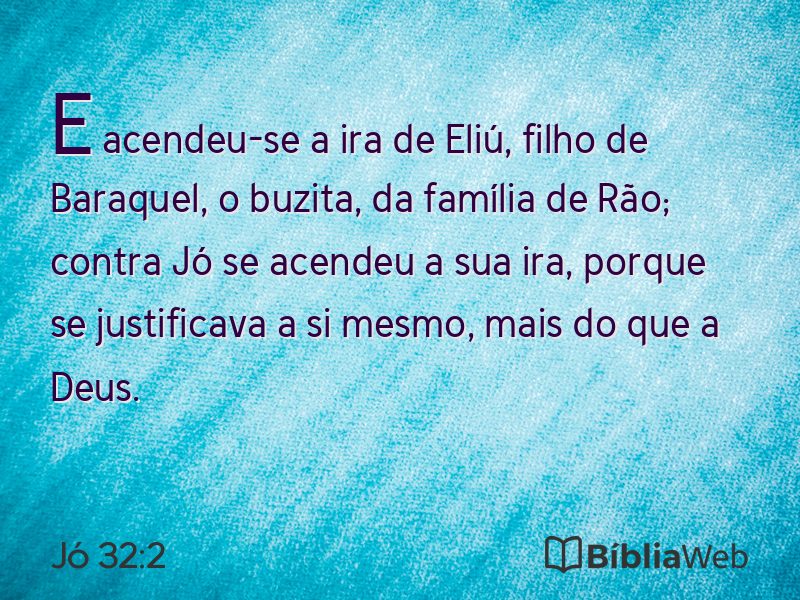 Jó 32:2 em imagem para compartilhar