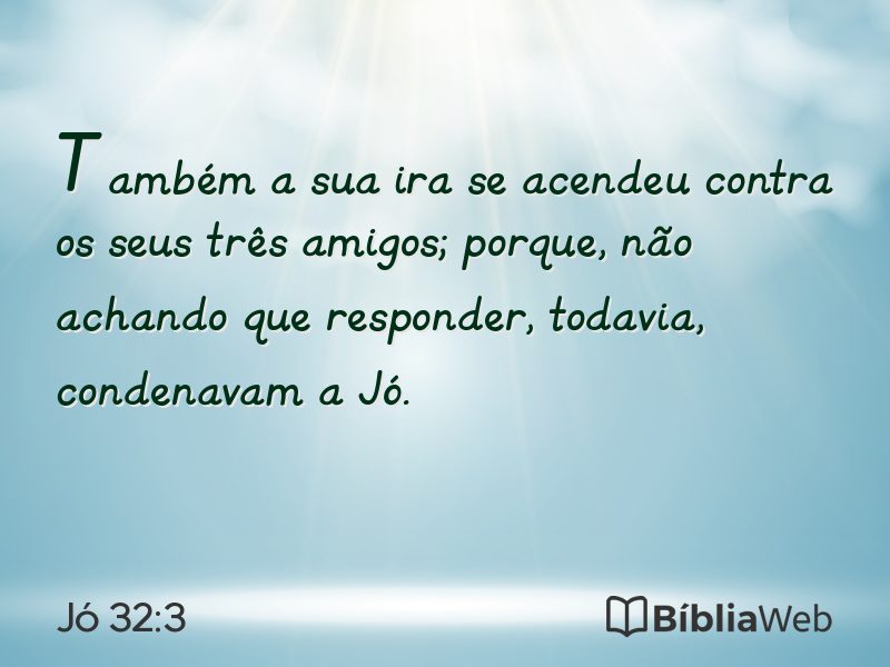 Jó 32:3 em imagem para compartilhar