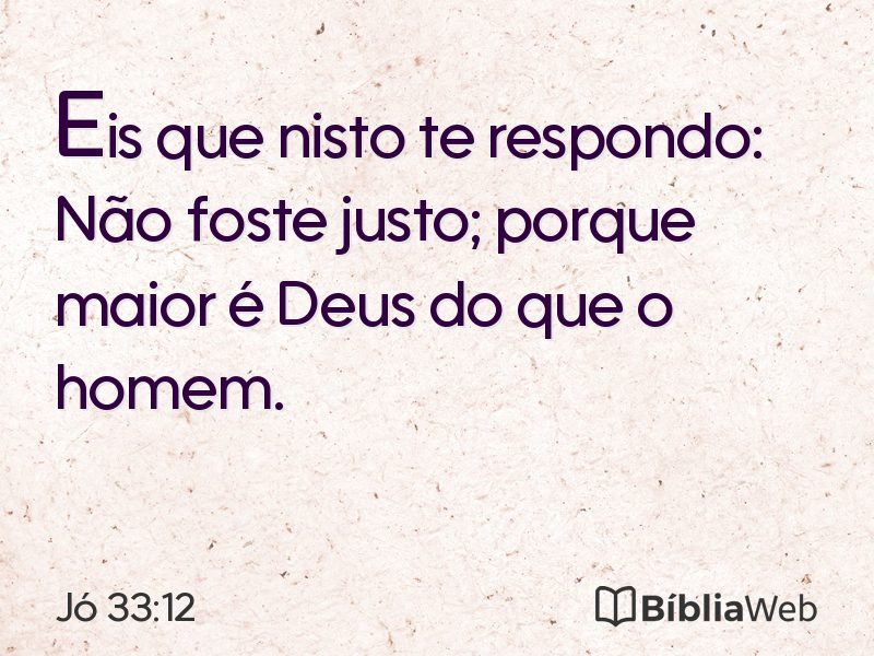 Jó 33:12 em imagem para compartilhar