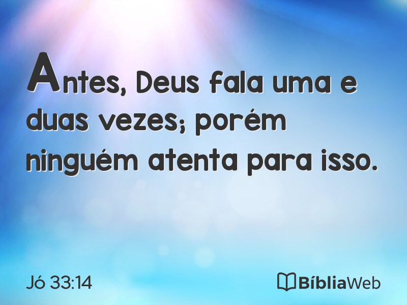 Jó 33:14 em imagem para compartilhar