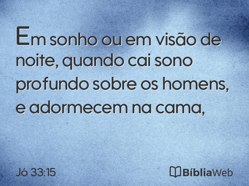 Jó 33:15 em imagem para compartilhar