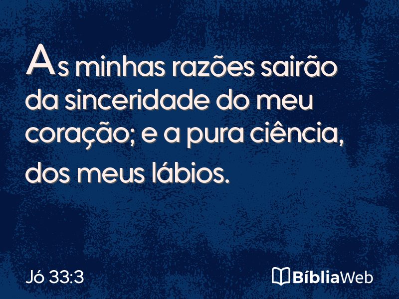Jó 33:3 em imagem para compartilhar
