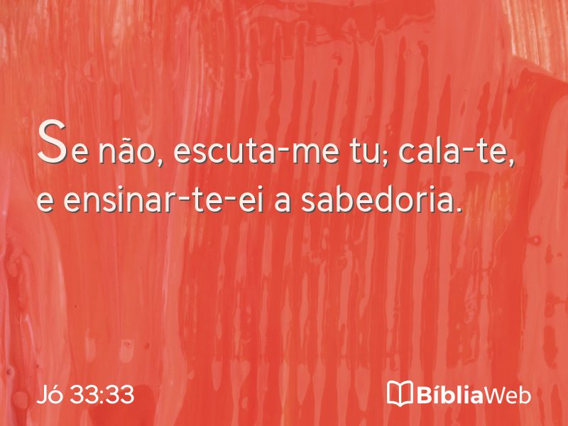 Jó 33:33 em imagem para compartilhar