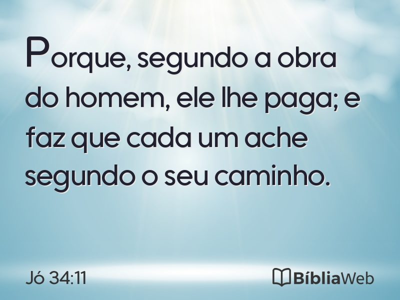 Jó 34:11 em imagem para compartilhar