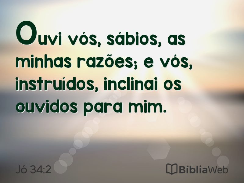 Jó 34:2 em imagem para compartilhar