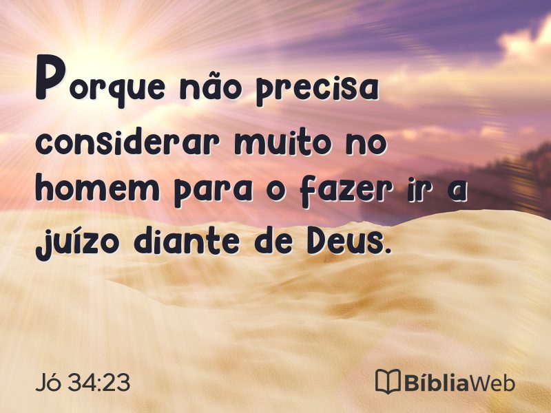 Jó 34:23 em imagem para compartilhar