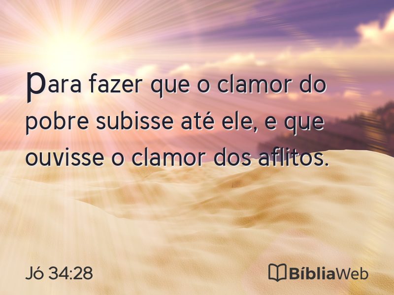 Jó 34:28 em imagem para compartilhar