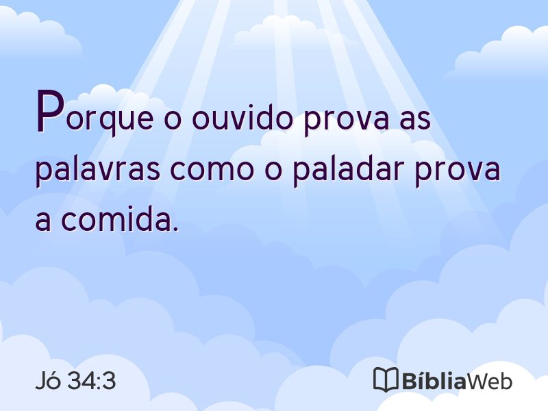 Jó 34:3 em imagem para compartilhar