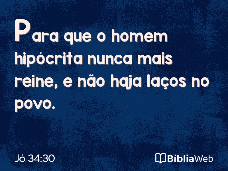 Jó 34:30 em imagem para compartilhar