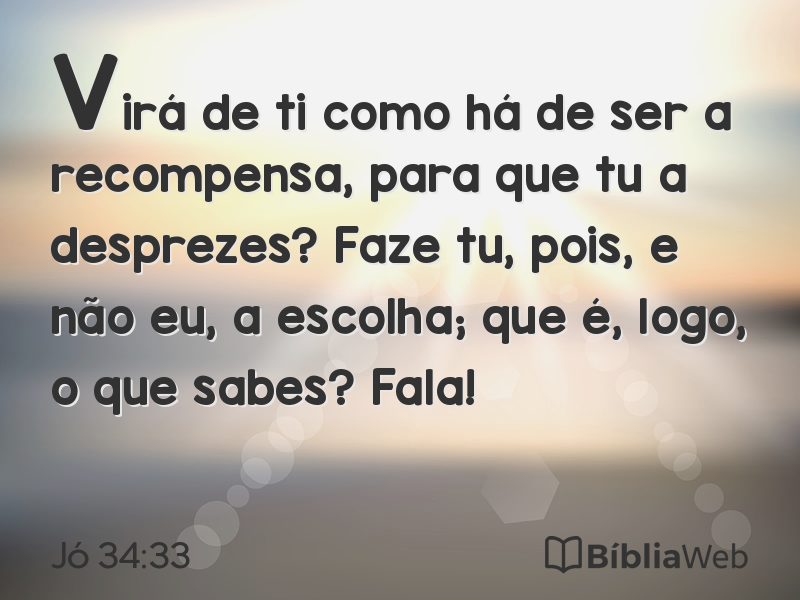 Jó 34:33 em imagem para compartilhar